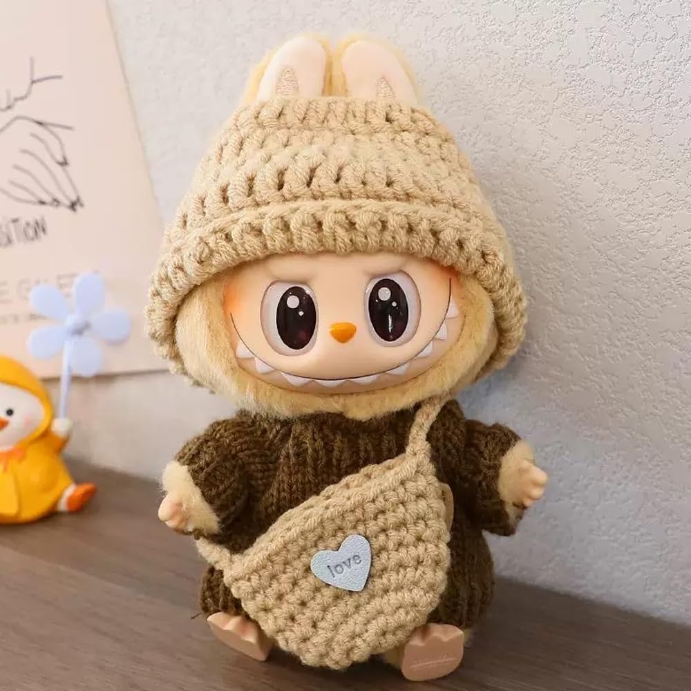 2025 New Clothes for Labubu Outfit, Fashion Labubu Clothes Set for 17cm Labubu, Cute Exquisite Accessories for Labubu Collection (Style-12)