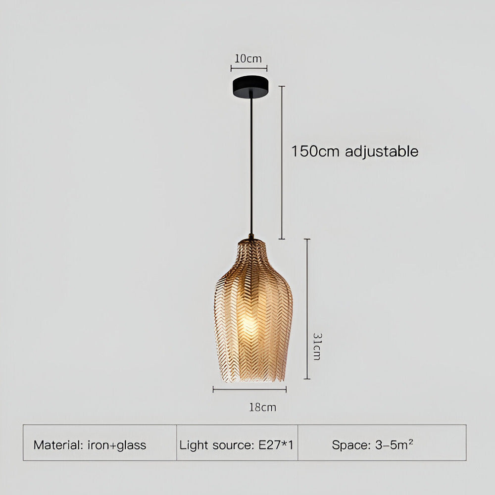 Vintara – Pendellampa i Glas med Zigzag-Design