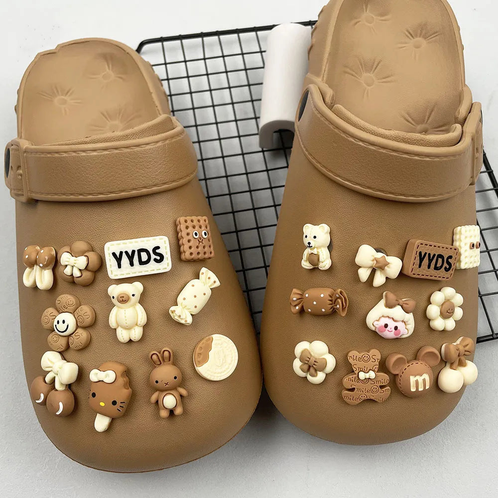YYDS Brown Theme Series – Shoe Decorations for Open Toe Shoes