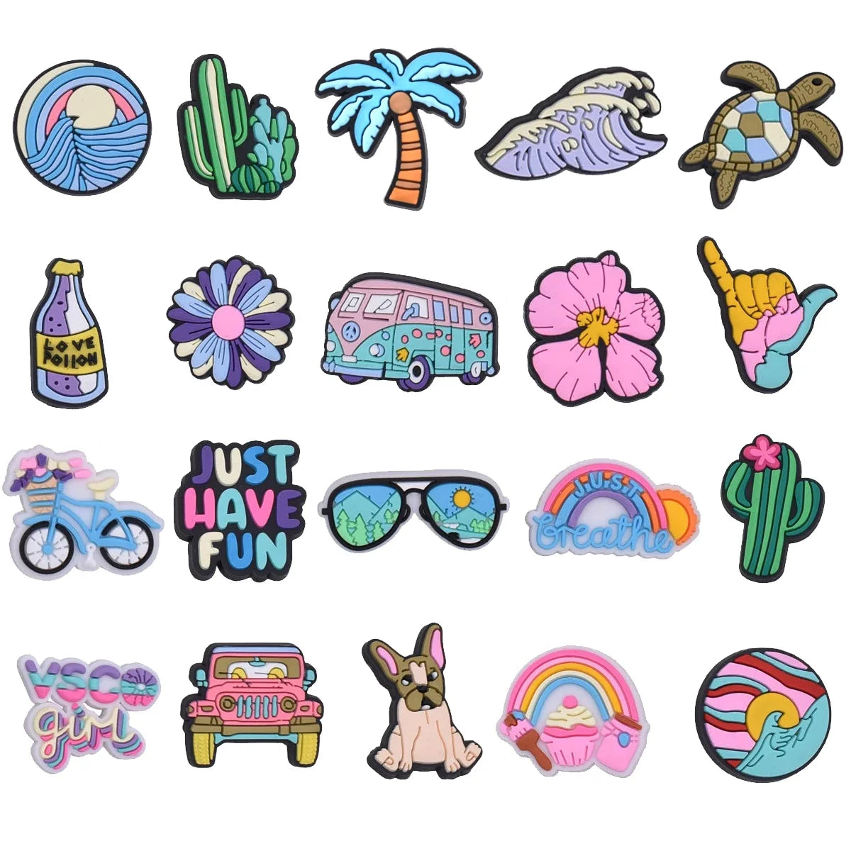 Summery Travel Charms – Shoe Decorations for Clogs & Sandals
