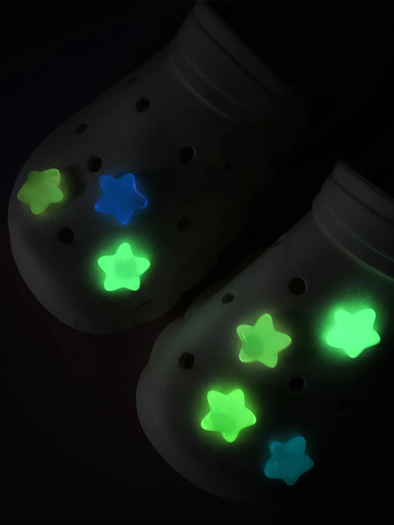 7-pack Shoe Decorations for Clogs – Glowing Stars, Removable Accessories