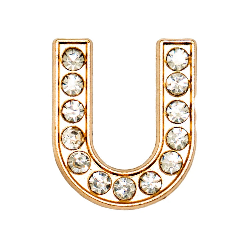 1 pc Luxurious Metal Charm – Bling Shoe Decoration with Gold-Colored Letters