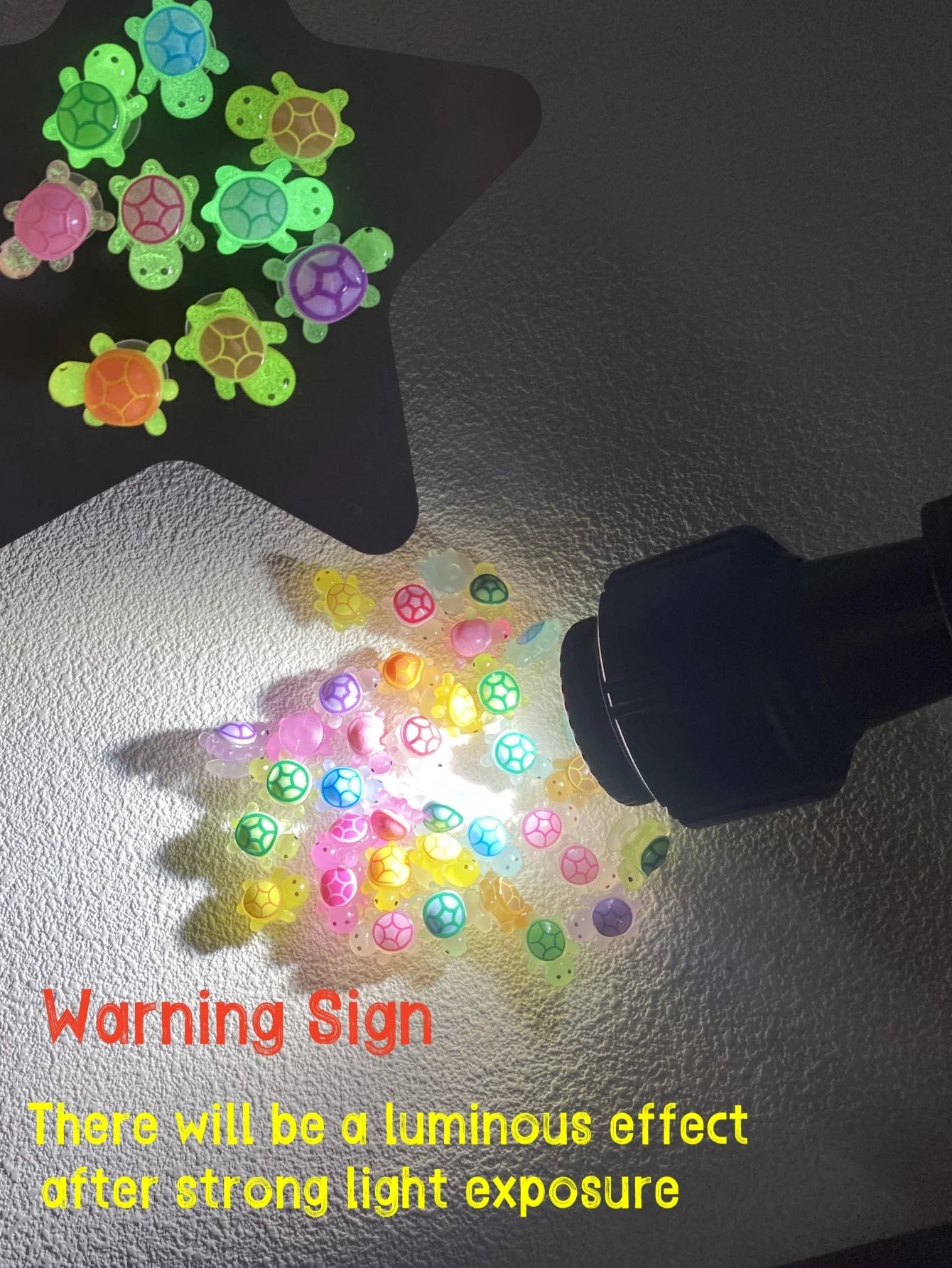 4-pack Luminous 3D Turtles – Shoe Decorations for Clogs or Open Toe Shoes