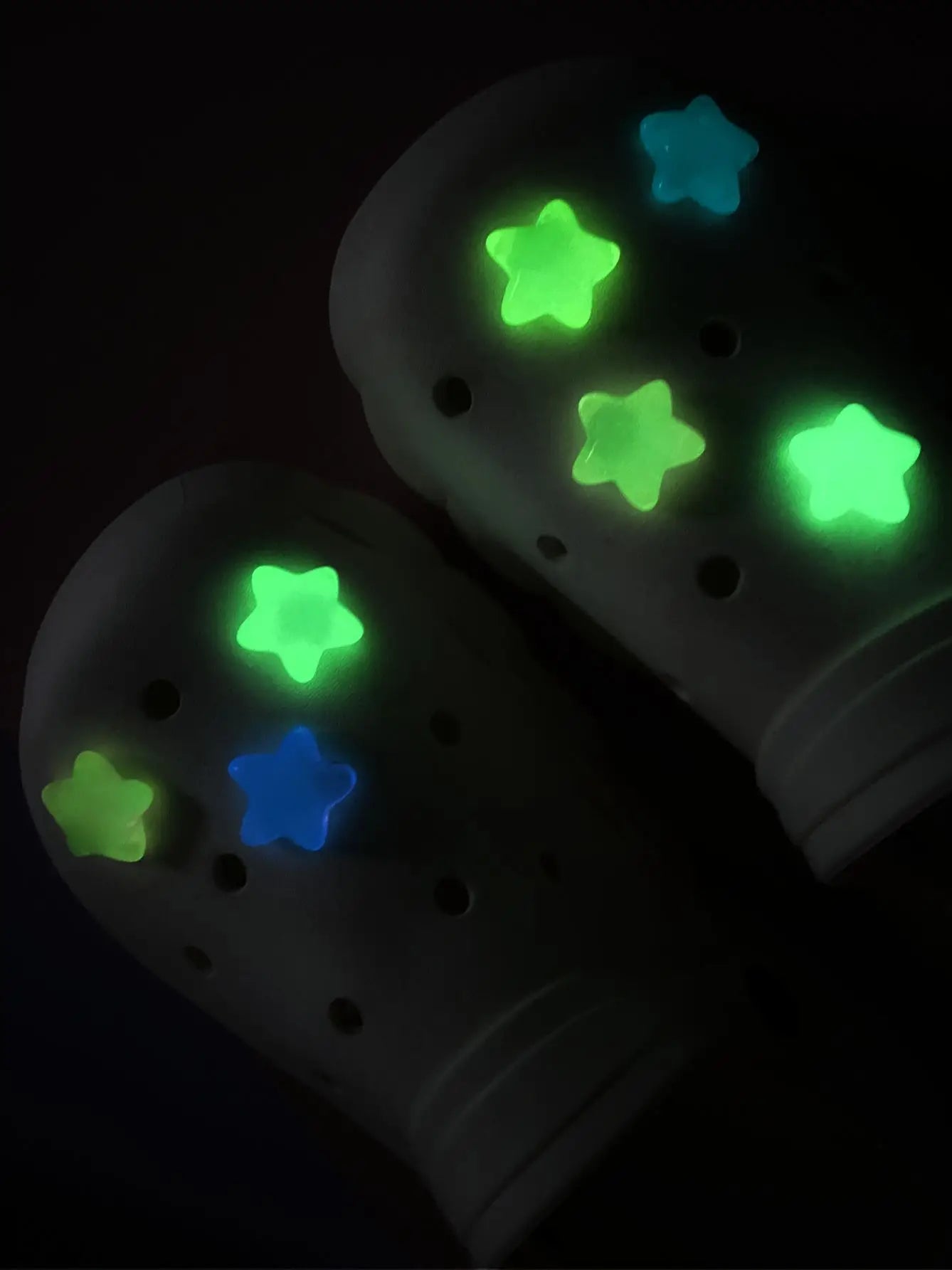 7-pack Shoe Decorations for Clogs – Glowing Stars, Removable Accessories