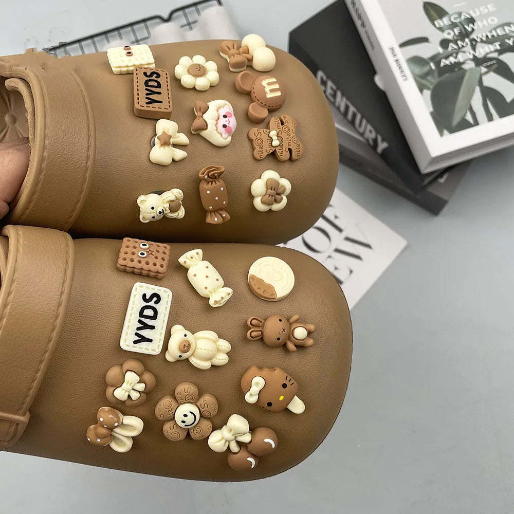 YYDS Brown Theme Series – Shoe Decorations for Open Toe Shoes