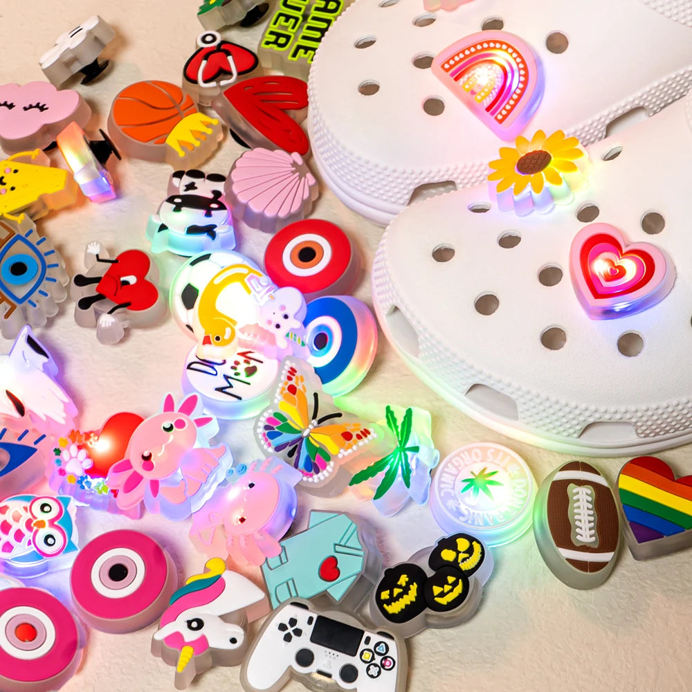 1 pc Luminous Shoe Decoration with LED – Animals, Plants & Hearts for Children