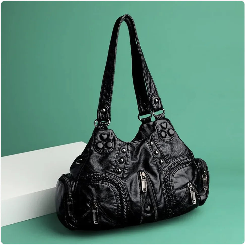 Alice - Stilren messenger bag i mjukt PU-läder