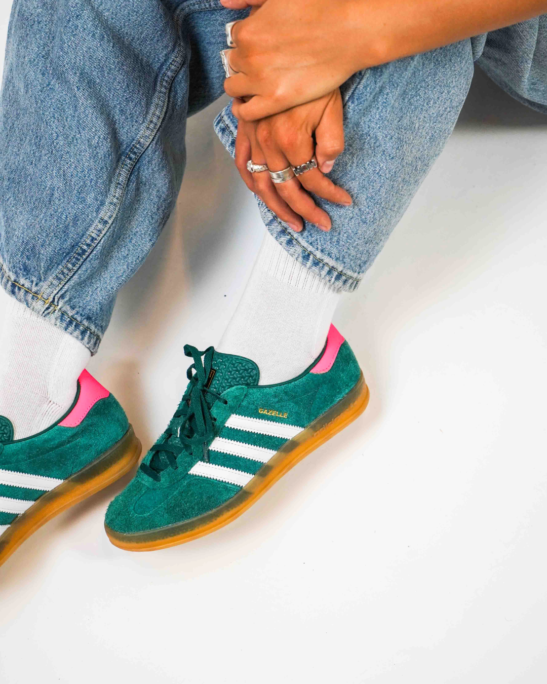 Adidas Gazelle Indoor Collegiate Green Lucid Pink