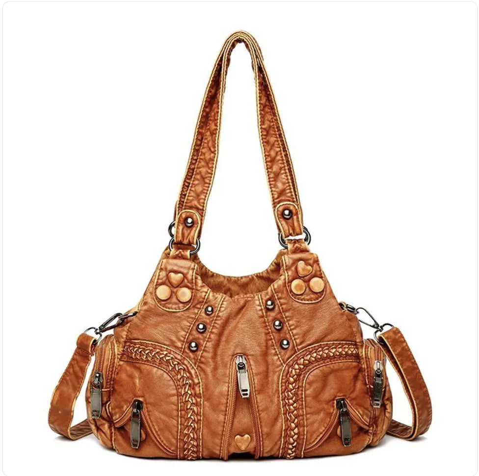 Alice - Stilren messenger bag i mjukt PU-läder