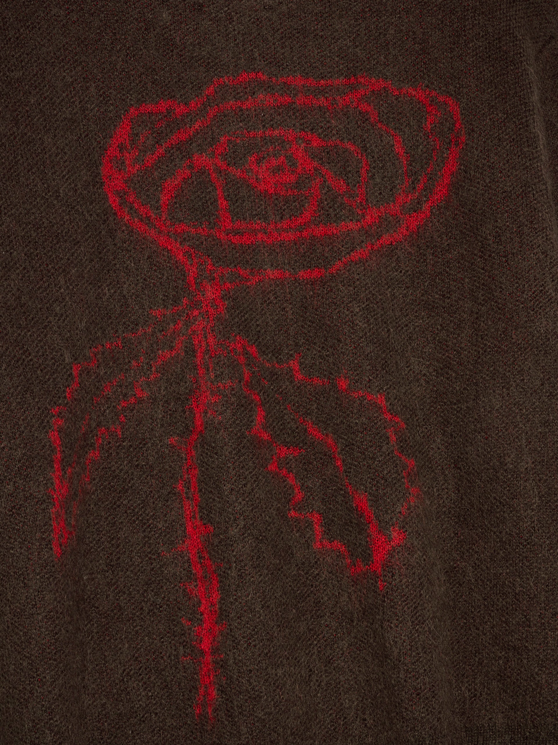 Century Rose Knit Sweater Brown Red