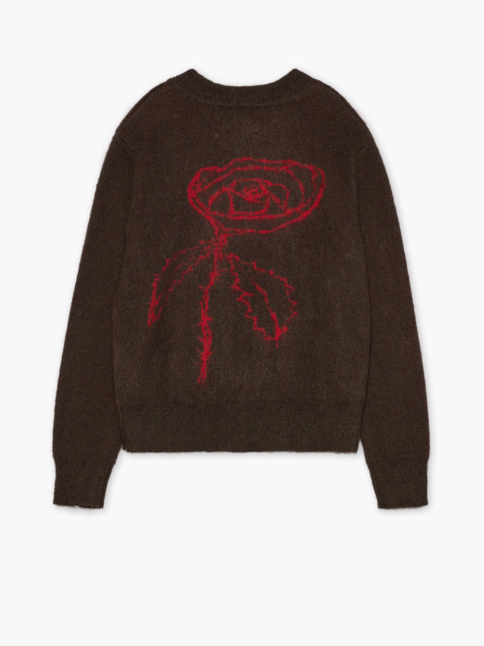 Century Rose Knit Sweater Brown Red