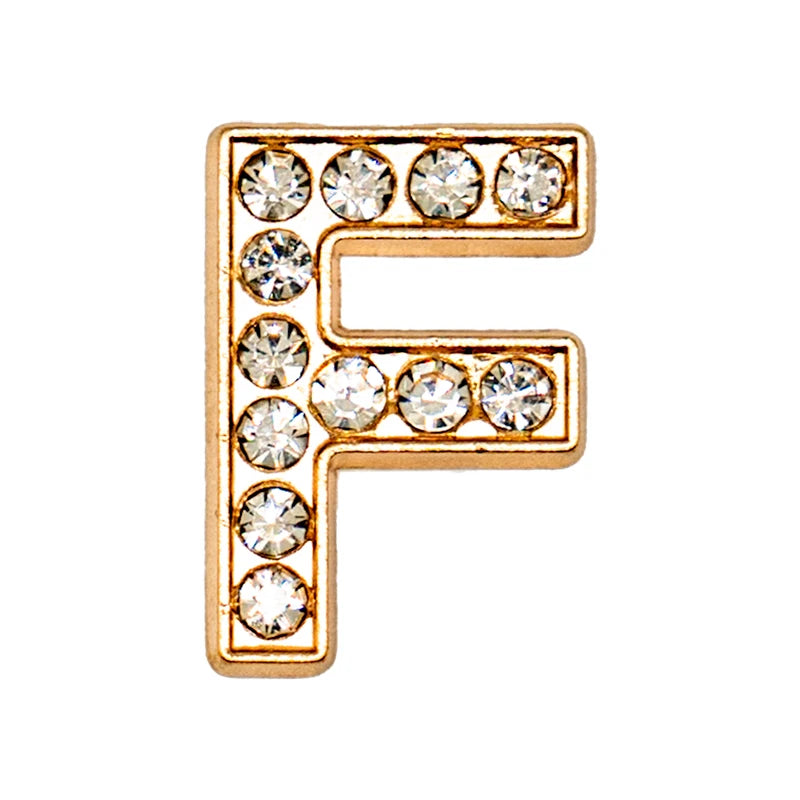 1 pc Luxurious Metal Charm – Bling Shoe Decoration with Gold-Colored Letters 