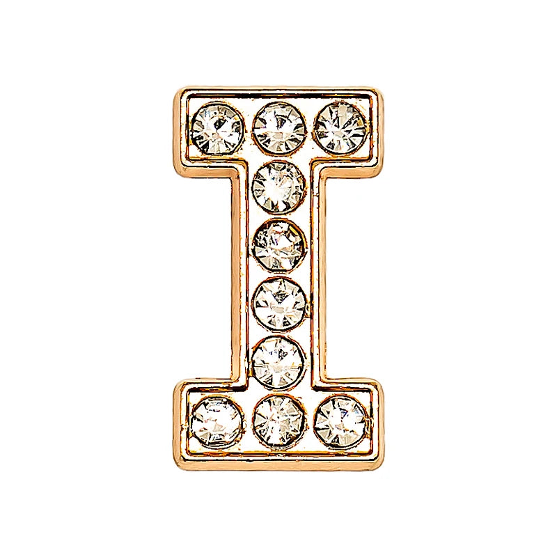 1 pc Luxurious Metal Charm – Bling Shoe Decoration with Gold-Colored Letters 