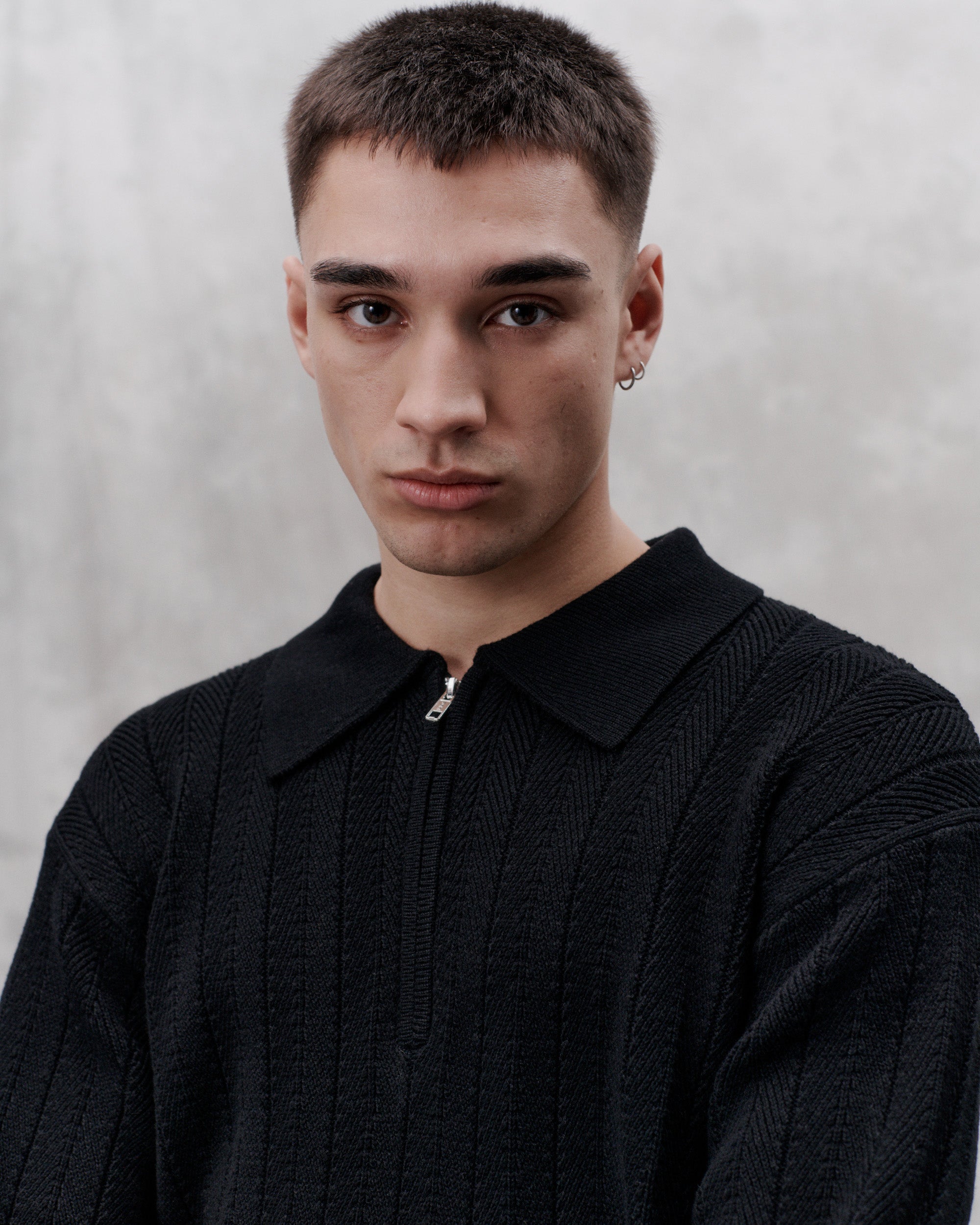 Scent Knit Polo Black