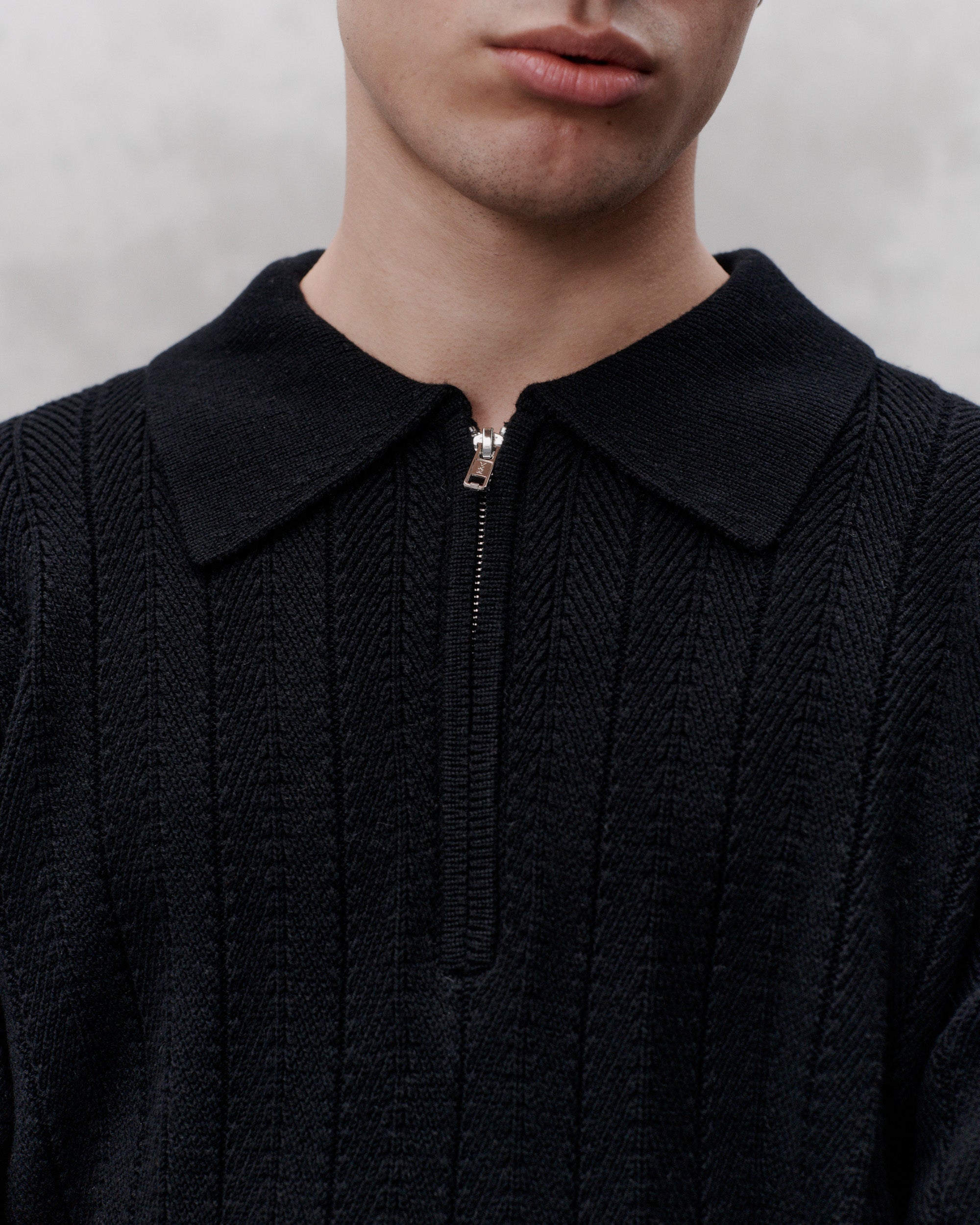 Scent Knit Polo Black