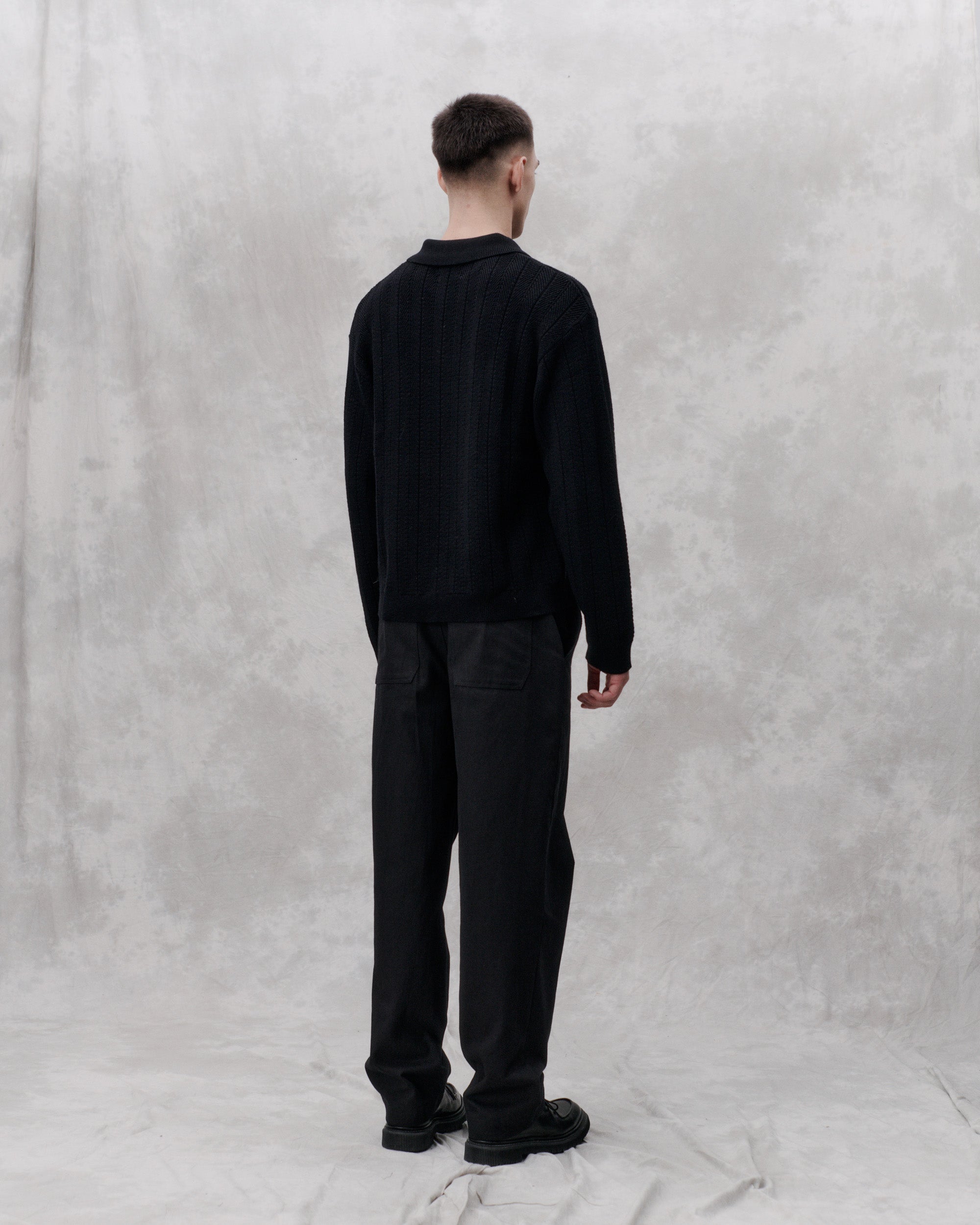 Scent Knit Polo Black