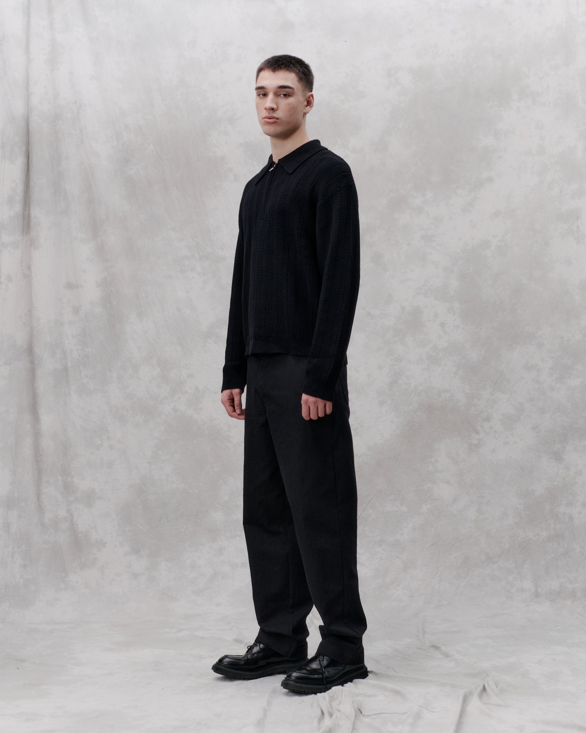 Scent Knit Polo Black