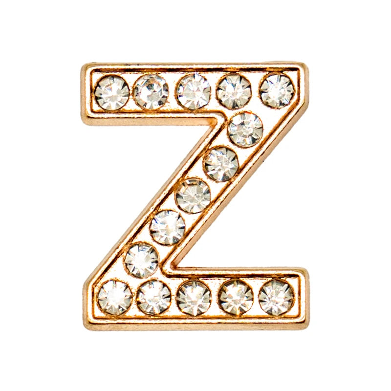 1 pc Luxurious Metal Charm – Bling Shoe Decoration with Gold-Colored Letters 