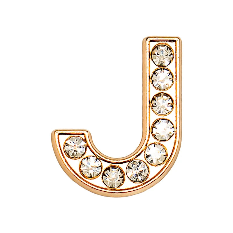 1 pc Luxurious Metal Charm – Bling Shoe Decoration with Gold-Colored Letters 