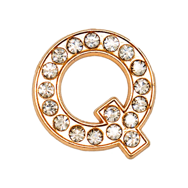 1 pc Luxurious Metal Charm – Bling Shoe Decoration with Gold-Colored Letters 