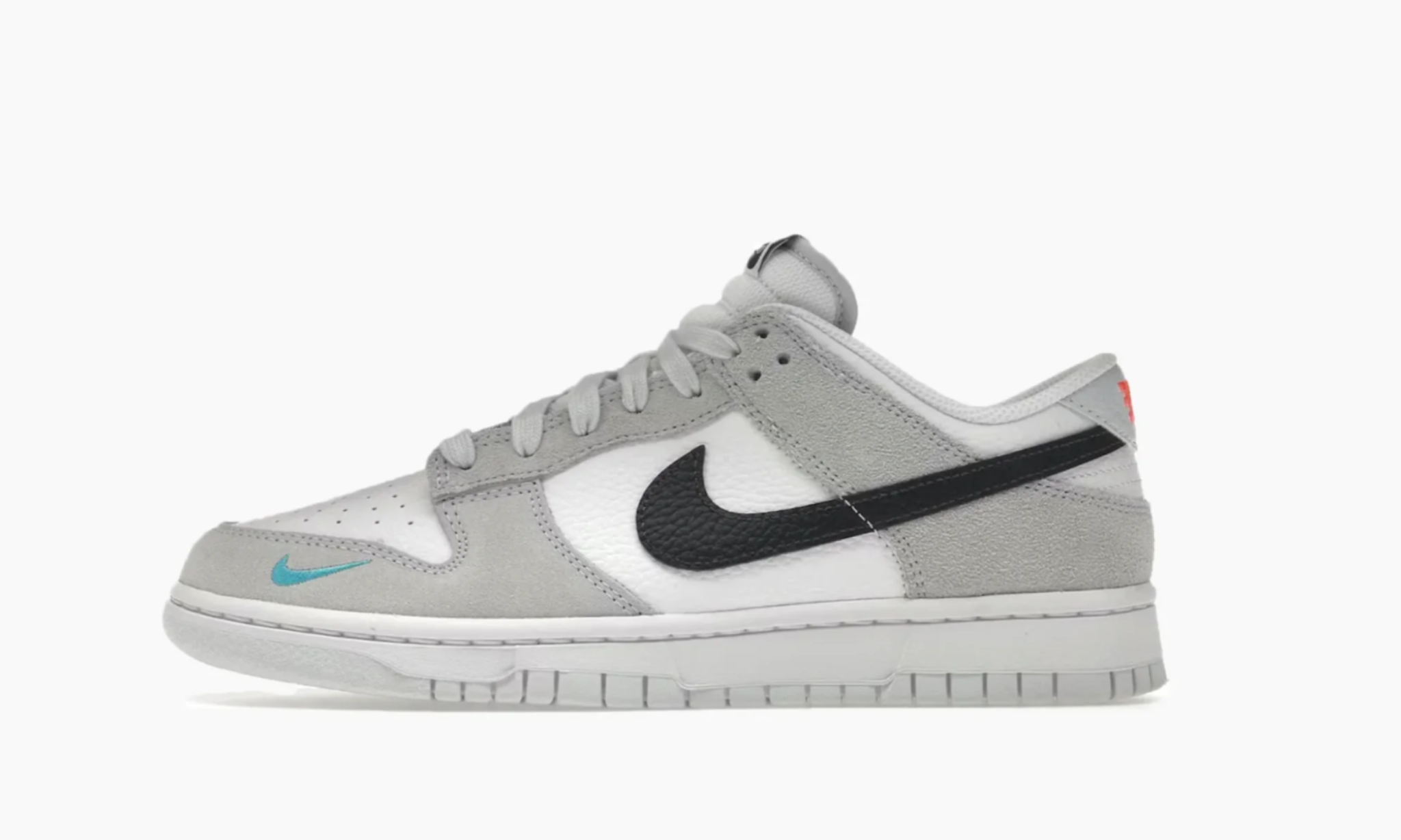 Nike Dunk Low White Grey Navy Aqua Mini Swoosh